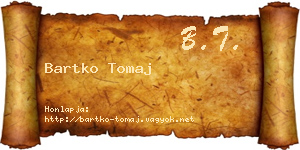 Bartko Tomaj névjegykártya